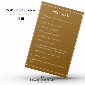 Roberto Piana Piano Recital, Vol. 3 by Roberto Piana