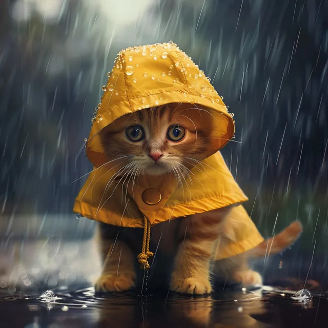 Serenidad De La Lluvia: Momentos Tranquilos Del Gato