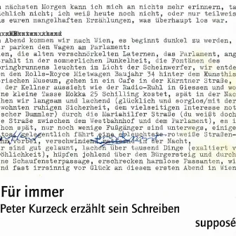 Für immer (Peter Kurzeck erzählt sein Schreiben) by Klaus Sander