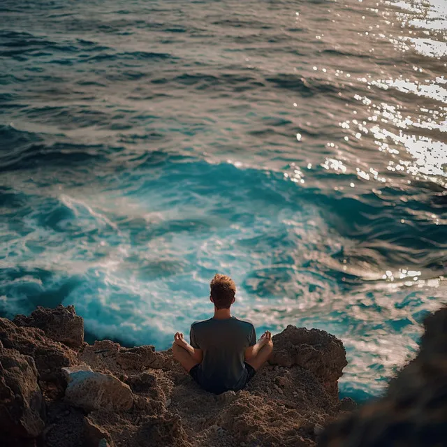 Meditación En La Playa: Ambiente Pacífico Del Océano