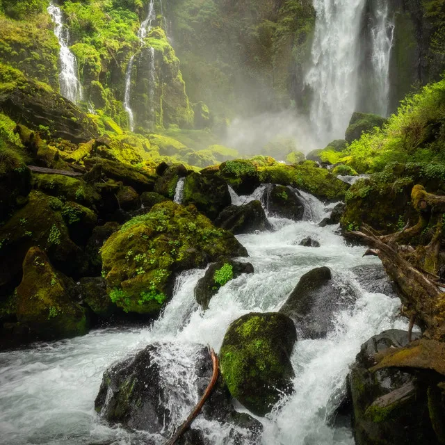 River Flowing as Distant Thunder Rumbles