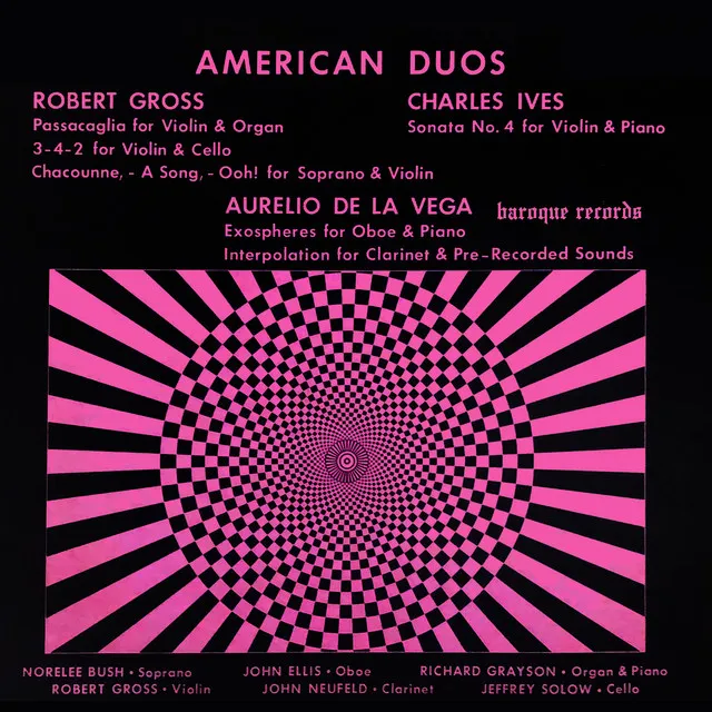 American Duos: Works By Gross, Ives & De La Vega