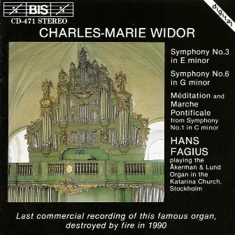 Widor: Organ Symphonies Nos. 1, 3 and 6 by Unknown Artist