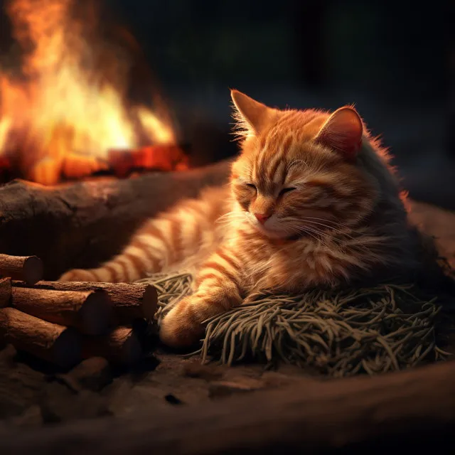 Escapes Encantados: Música Relajante De Fuego Para Gatos Relajados