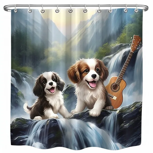 Canine Serenity by the Waterfalls: Musical Tails