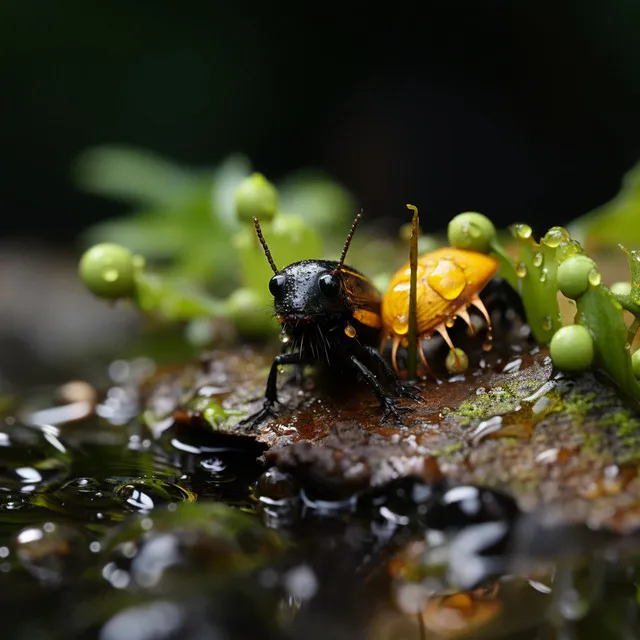 La Lluvia De La Naturaleza Y Los Grillos Se Mezclan