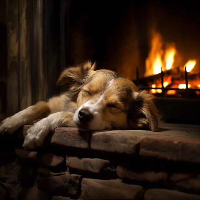 Preludio Del Perro Sereno En La Luz Del Fuego