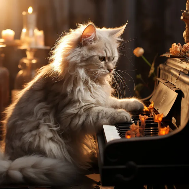 Bigotes De Gatos Que Fluyen Con El Piano