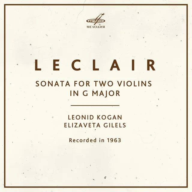 Leclair: Sonata for Two Violins in G Major