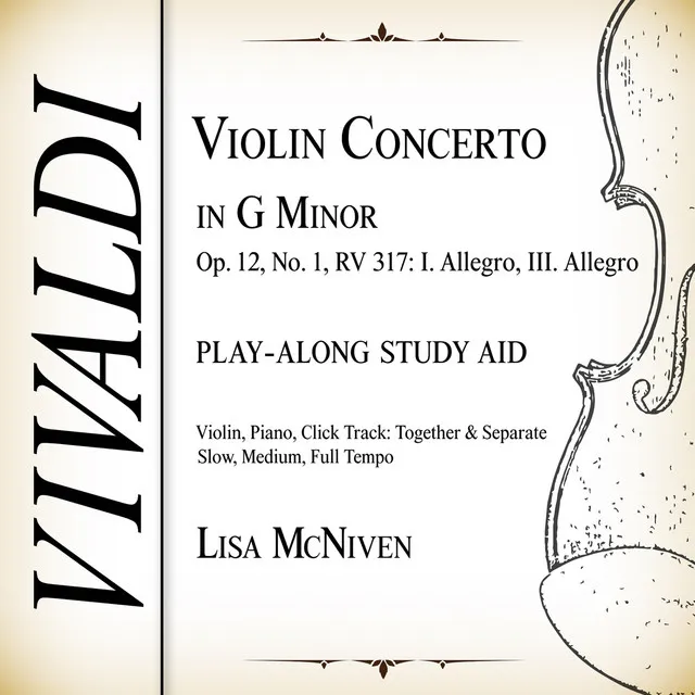 Violin Concerto in G Minor, Op. 12 No. 1, RV 317: I. Allegro (65bpm Slow Tempo, Violin)