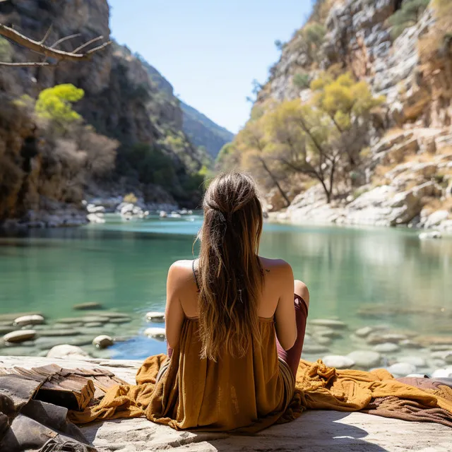 Meditación Apacible En La Ribera Del Río