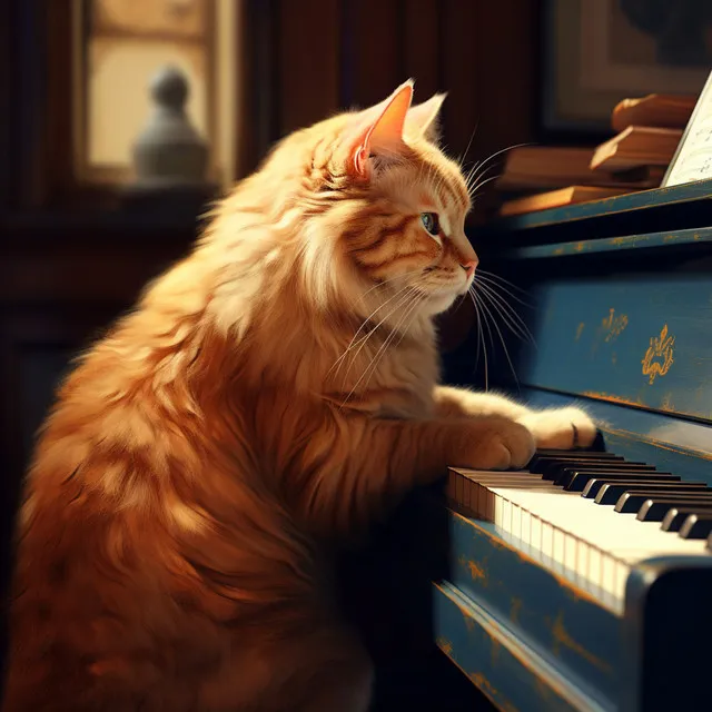 Serenatas Armónicas De Gato: Conexión Eterea Para Piano