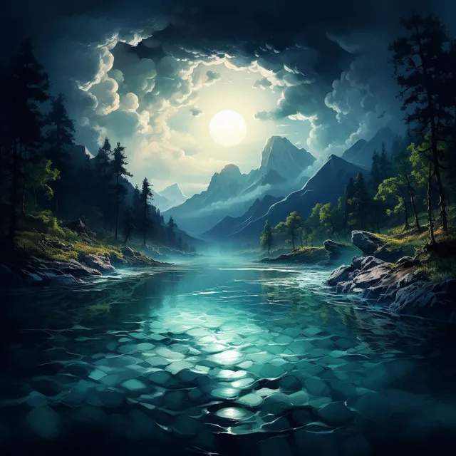 Streamside Lullaby Journey: Nighttime Waterscapes Ballad