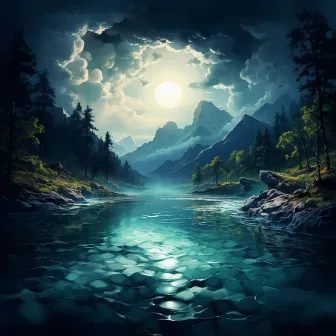 Streamside Lullaby Journey: Nighttime Waterscapes Ballad by 