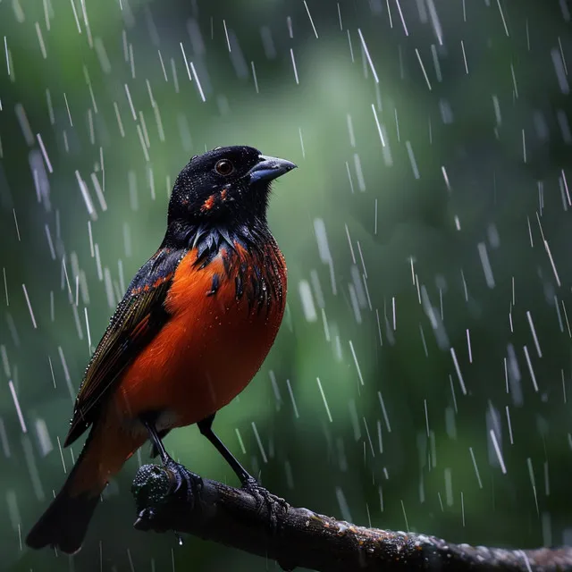 Newborn Peace with Rain and Birds