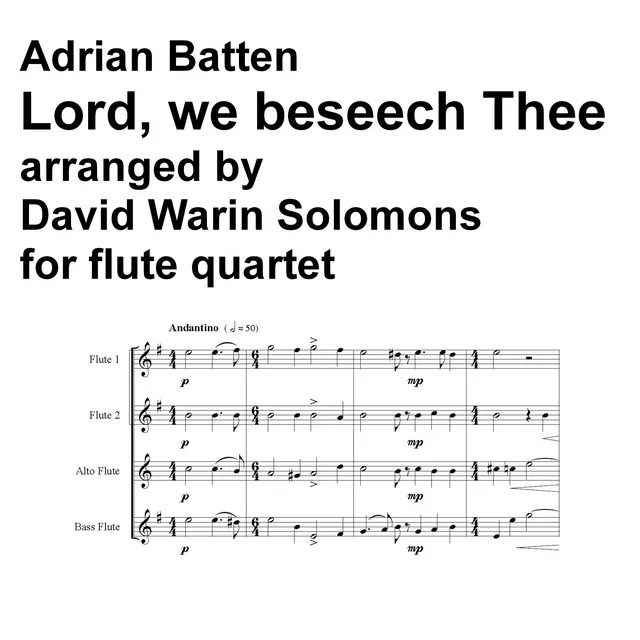 Lord we beseech thee for flute quartet