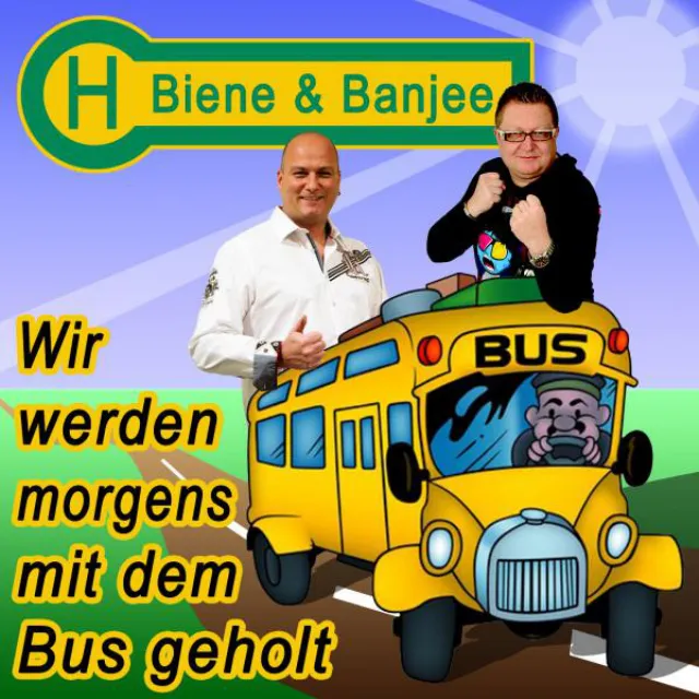 Wir werden morgens mit dem Bus geholt