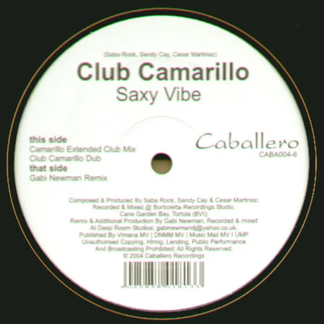 Saxy Vibe - Camarillo Extended Club Mix