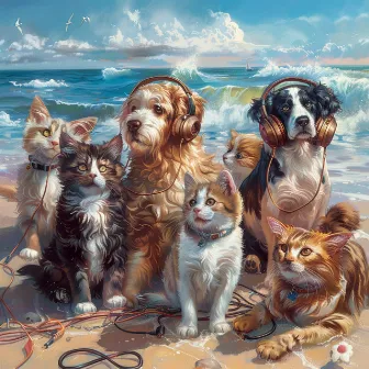 Pets by the Ocean: Soothing Seaside Sounds by Brain Waves Frequencies