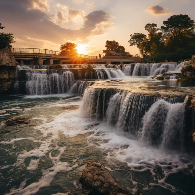 Cascada Junto A La Orilla Del Agua