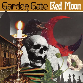 Red Moon by Garden Gate