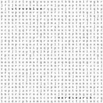 word search by Steve Blum