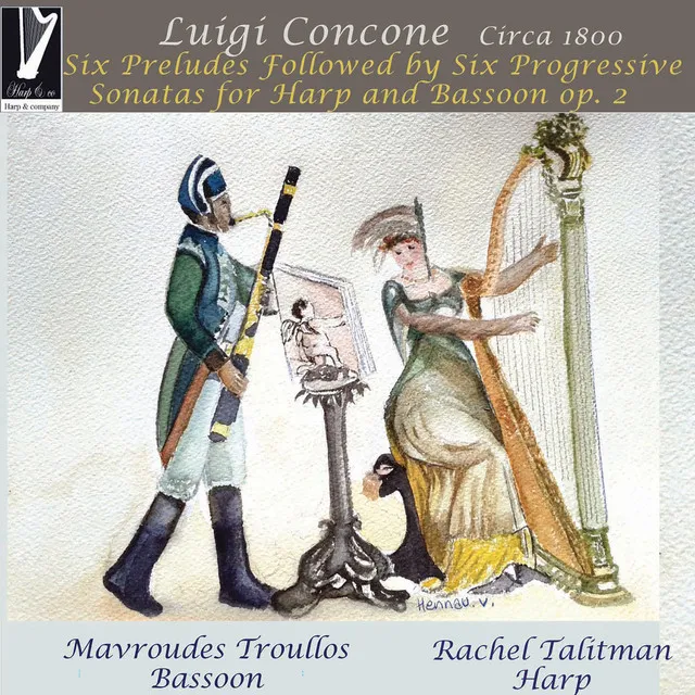 Luigi Concone: Six Preludes Followed by Six Progressive Sonatas for Harp and Bassoon, Op. 2