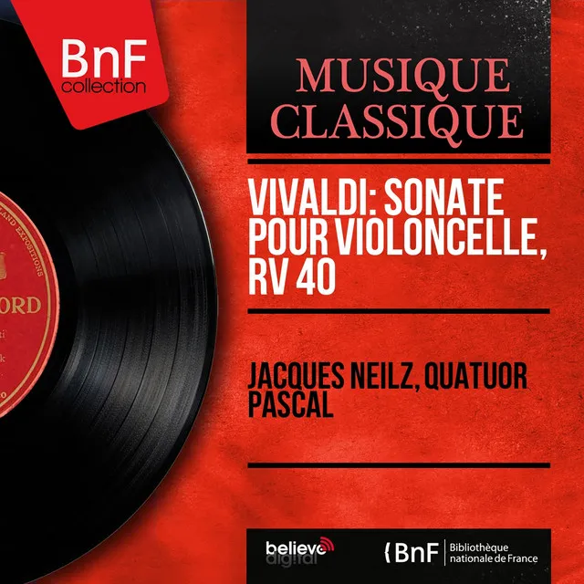 Sonate pour violoncelle No. 5 in E Minor, RV 40: II. Allegro