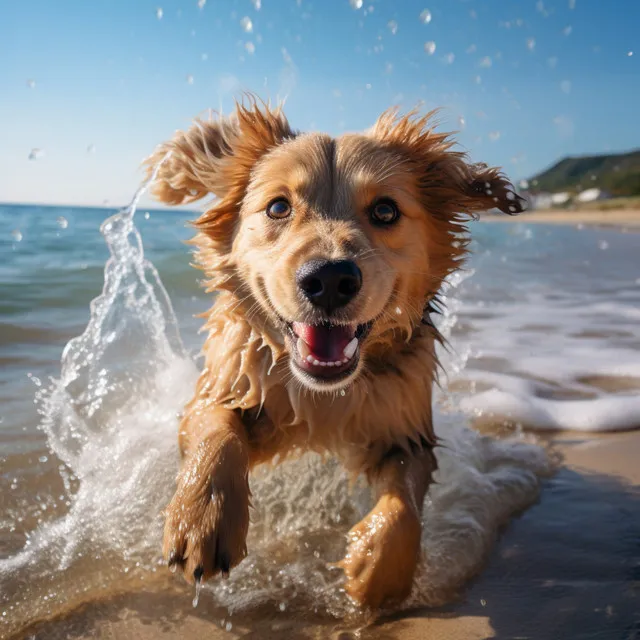 Eco De Perros En La Playa Oceánica