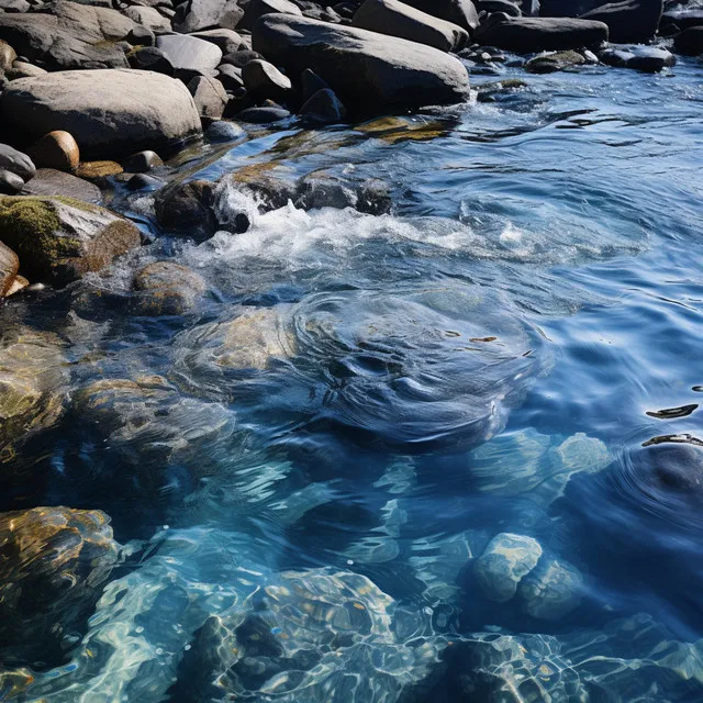 Flujo Sereno Junto A La Orilla Del Agua