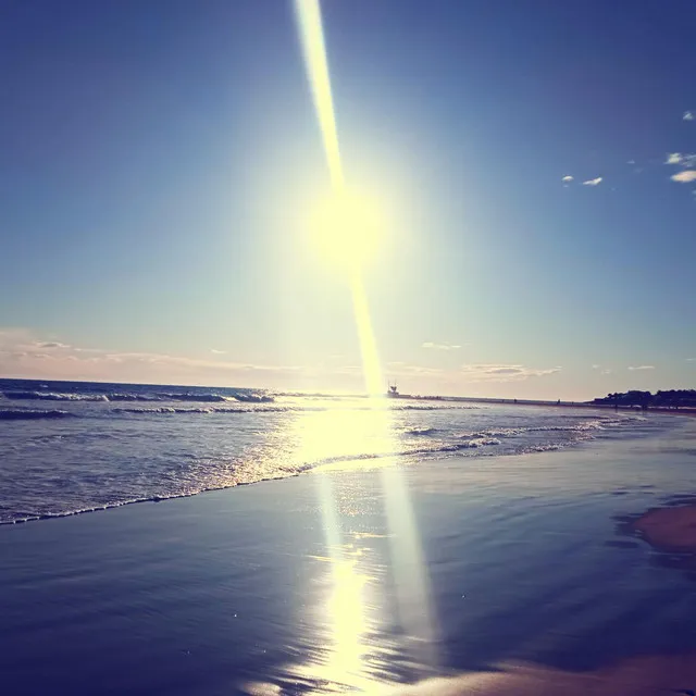 walking along the shore