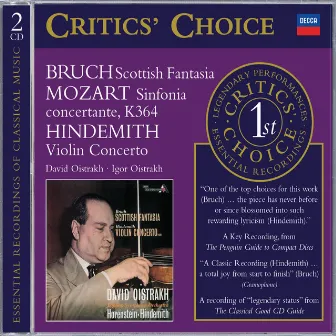 Mozart: Sinfonia Concertante/Bruch: Scottish Fantasia; Hindemith: Violin Concerto by Moscow Philharmonic Orchestra