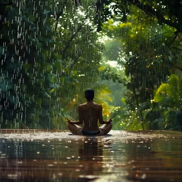 Serenidad Del Yoga Con Lluvia