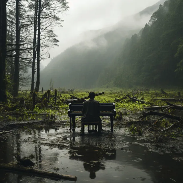 Caminos De Meditación De Lluvia Y Piano