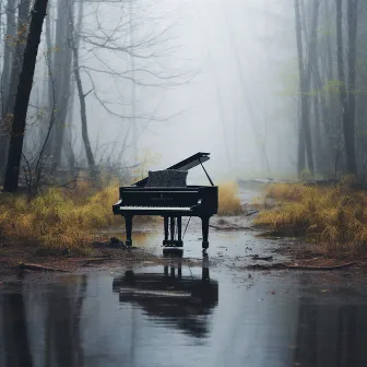 Teclas De Piano Hacia La Serenidad: Sendero De Yoga Lluvioso Hacia La Felicidad by Colectivo de música de yoga