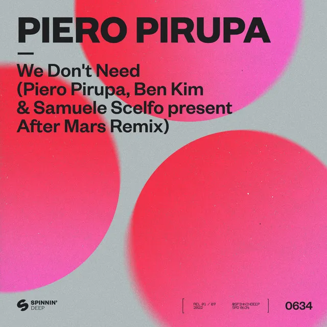 We Don’t Need - Piero Pirupa, Ben Kim & Samuele Scelfo present After Mars Remix