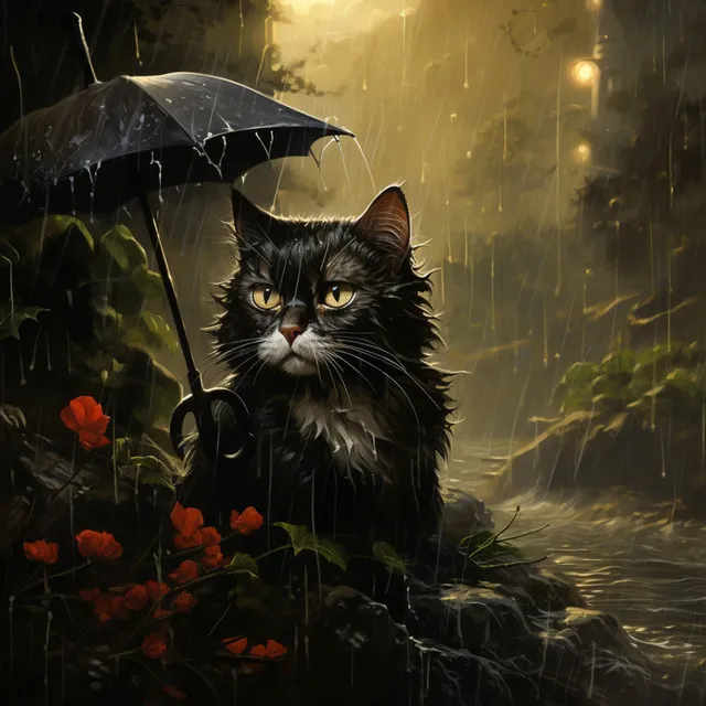 Melodías Somnolientas Del Gato Bajo La Lluvia: Música Para Aliviar El Estrés