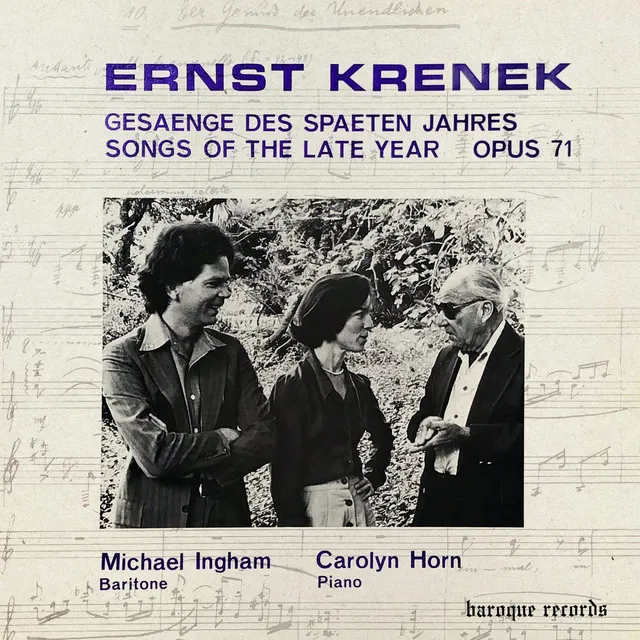 Krenek: Gesaenge Des Spaeten Jahres - Songs Of The Late Year Op. 71