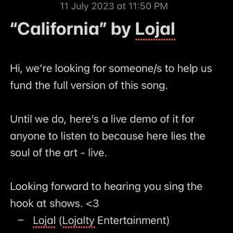 California (Live Version) by Lojal