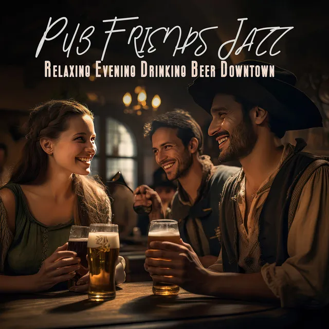 Pub Friends Jazz: Relaxing Evening Drinking Beer Downtown