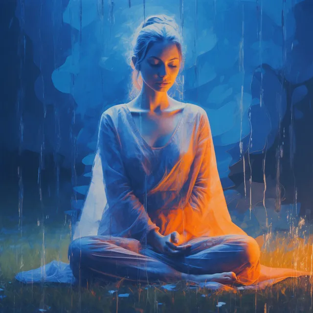 Meditation Beneath Rain's Peaceful Veil