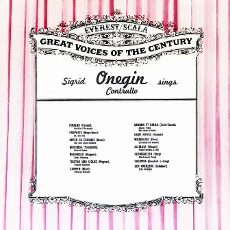 Sigrid Onegin Sings Contralto by Sigrid Onegin