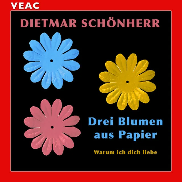 Drei Blumen aus Papier