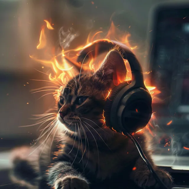 Serenity in Fire's Glow: Calming Music for Cats