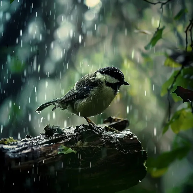 Binaural Birds in Rain: Meditative Nature Sounds