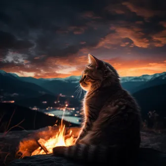 Feline Flames: A Cat's Fireside Serenity by Relaxing Kitten Music