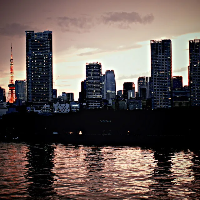 River and city lights