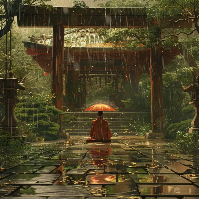 Armonía De Meditación De Lluvia: Flujo Sereno De Gotas