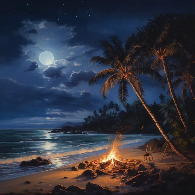 Piano's Midnight Serenity: Ocean & Firelight