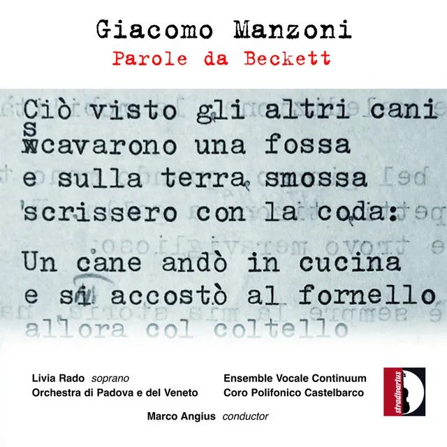 PAROLE DA BECKETT (1971) per 2 cori, 3 gruppi strumentali e nastro magnetico - Parole da Beckett